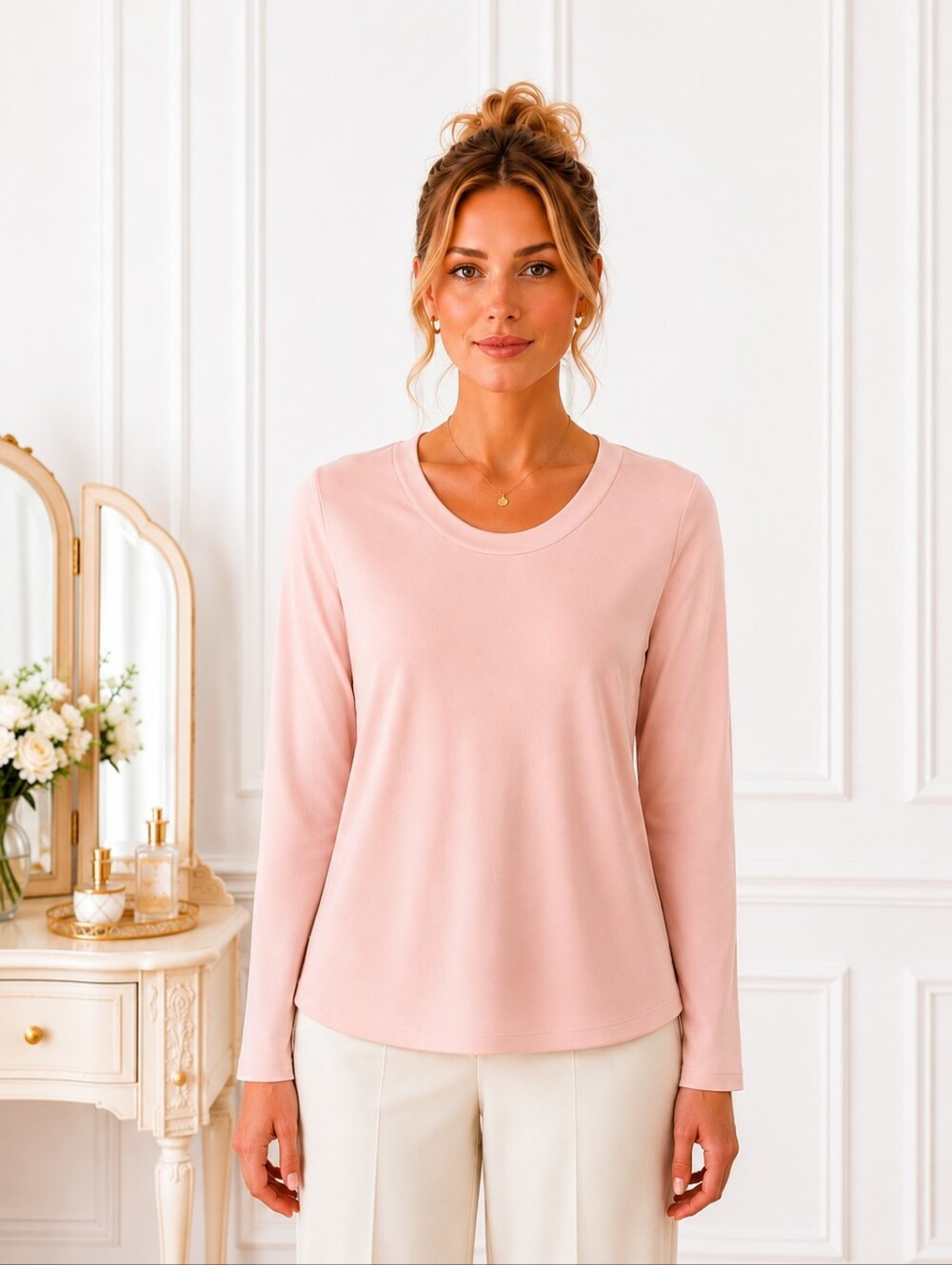 J.Jill | Soft Pink Long Sleeve Knit Blouse | Size Small | Excellent Condition